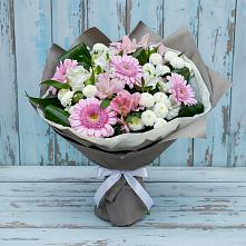 Букет цветов из:  Герберы, Альстромерии и Хризантемы в Каменск-Уральском