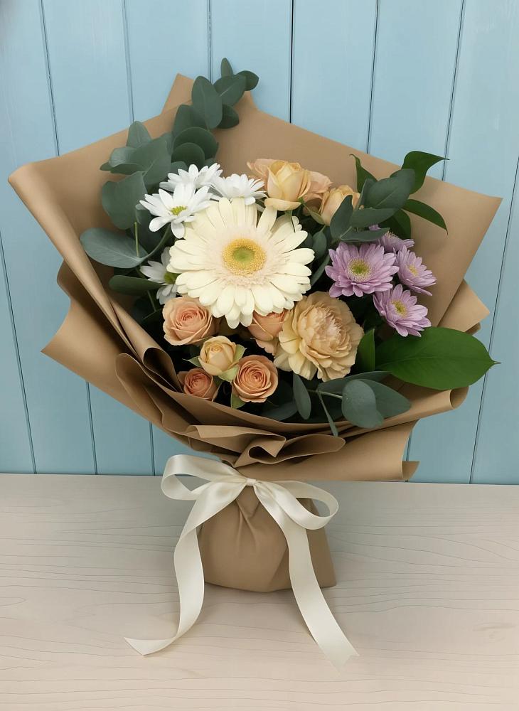 Букет цветов из: Герберы и Хризантемы в Каменск-Уральском