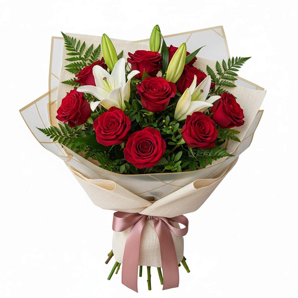 Букет цветов из: Лилии и Розы в Каменск-Уральском