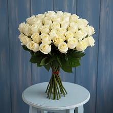 Букет 51 Белая роза Эдлесс Лав в Каменск-Уральском
