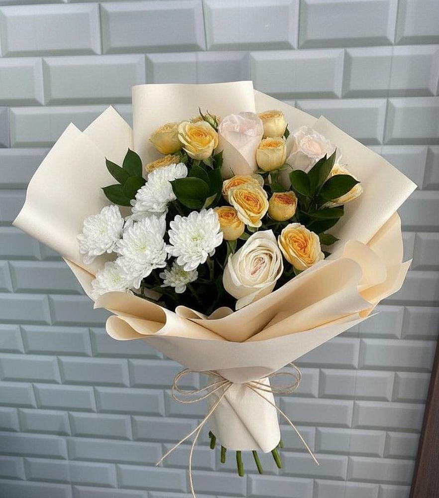 Букет цветов из: Розы и Хризантемы в Каменск-Уральском