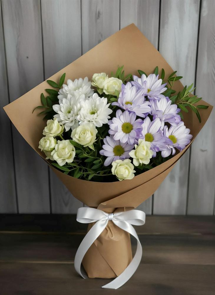 Букет цветов из: Хризантемы и Розы в Каменск-Уральском